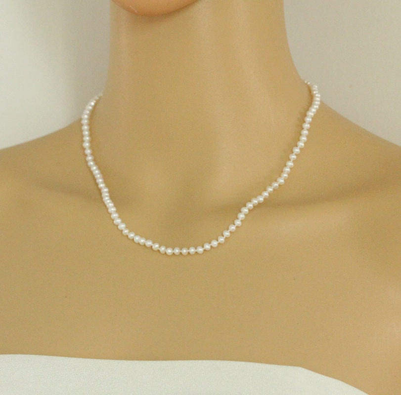 Small Pearl Necklace4mm Tiny Pearl Necklacewhite Freshwater Etsy — free download