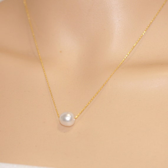Collana Di Perle Naturali D'Acqua Salata 8-9mm – Bianche, Girocollo (14-50 Pollici), Fatte A Mano