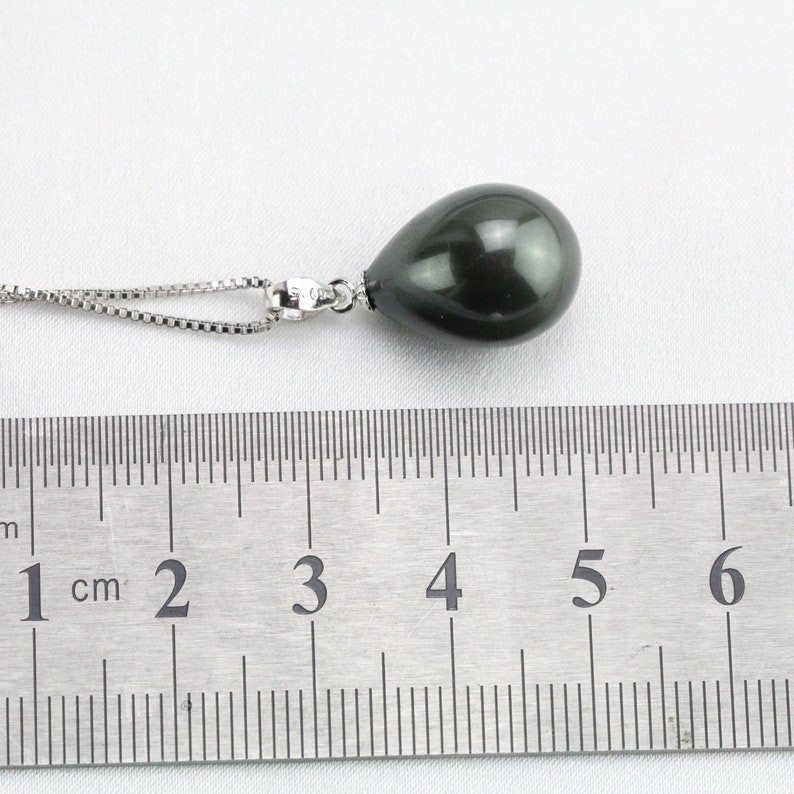 12mm black color drop pearl pendant necklacebridesmaid Etsy
