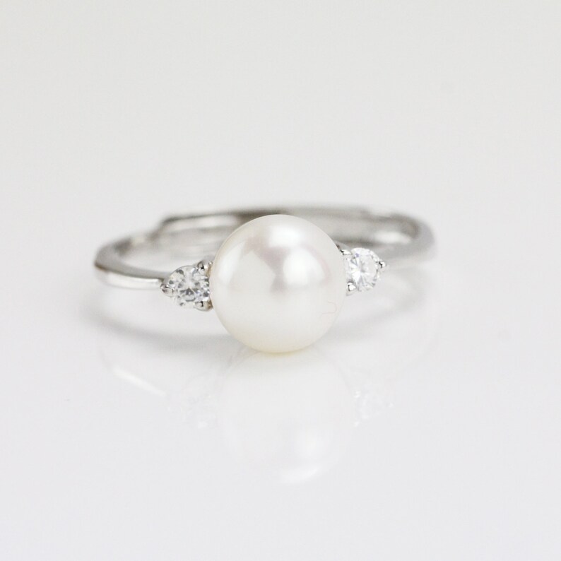 Pearl promise ring for girlsreal pearl ringfreshwater pearl Etsy