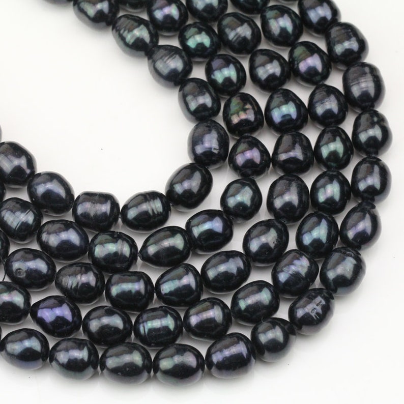 11-12mm Black Color Oval Pearl Strandrice Pearl - Etsy