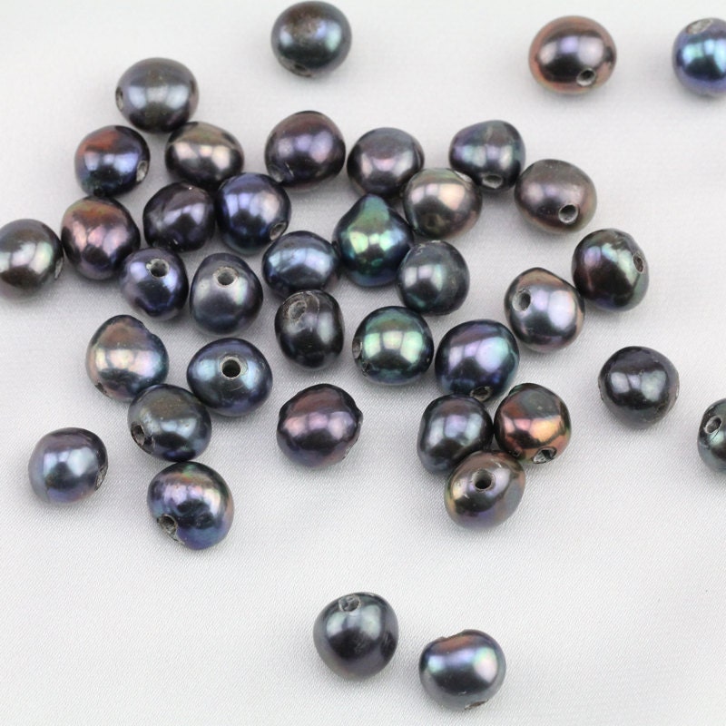 Large Hole Pearls9mm Black Baroque Pearls Wholesalenugget - Etsy