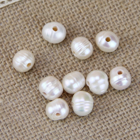 GIRLYZ Attire White Pearls Craft Beads (10MM) Loose Pearls with Holes for Bracelet  Necklace Jewelry Making 