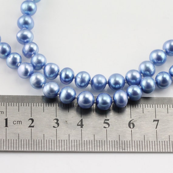 Beautiful 4 mm Fresh Water Pearls Blue 1 strans P lot007 