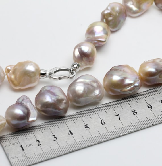 Gioielli Perle Naturali Lunga Collana Di Perle Barocche Bianche Naturali Mare Del Sud 12 A 1080028 - Foto 7