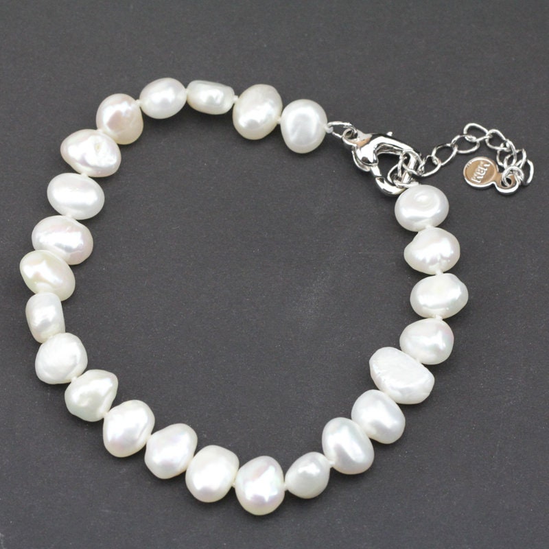 Baroque Pearl Braceletwhite Pearl Braceletpink Pearl | Etsy