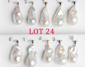 15-18mmX23-30mm white large baroque pearl pendant with silver bail,freshwater huge flameball pearl necklace