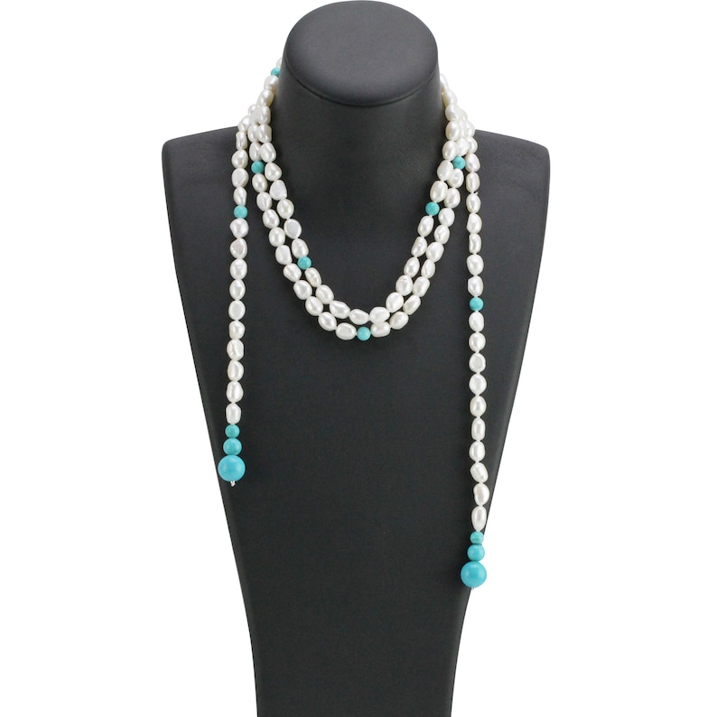 55inch Pearl Lariat Necklaceextra Long Baroque Pearl and Etsy