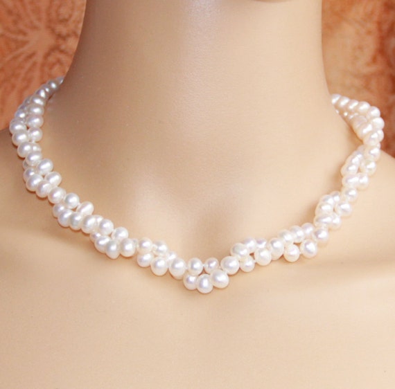Stunning Classic Double Strand Of Simulated Pearls Necklace And Earrin –  Rosemarie Collections