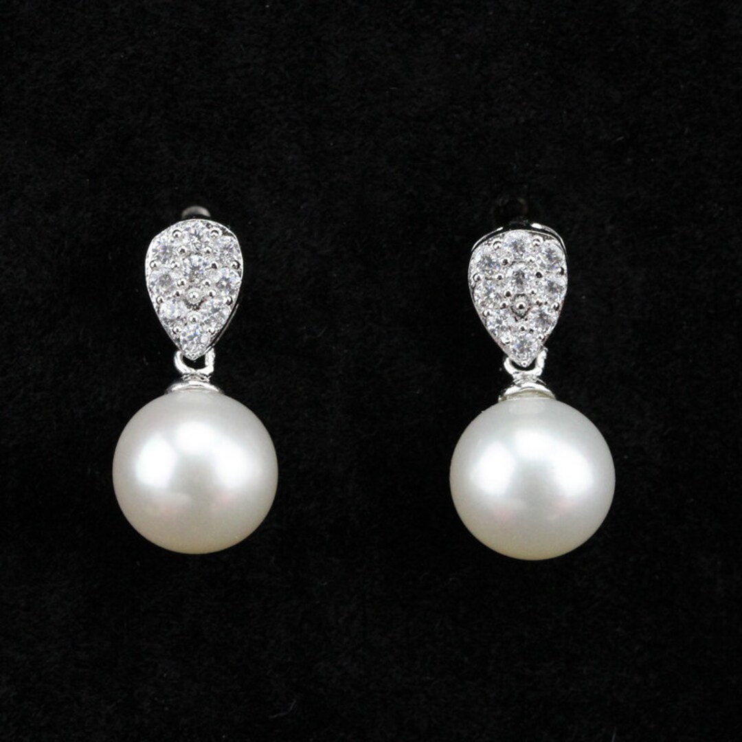 Bridal Pearl Earringswedding Pearl Earringsfreshwater Pearl - Etsy