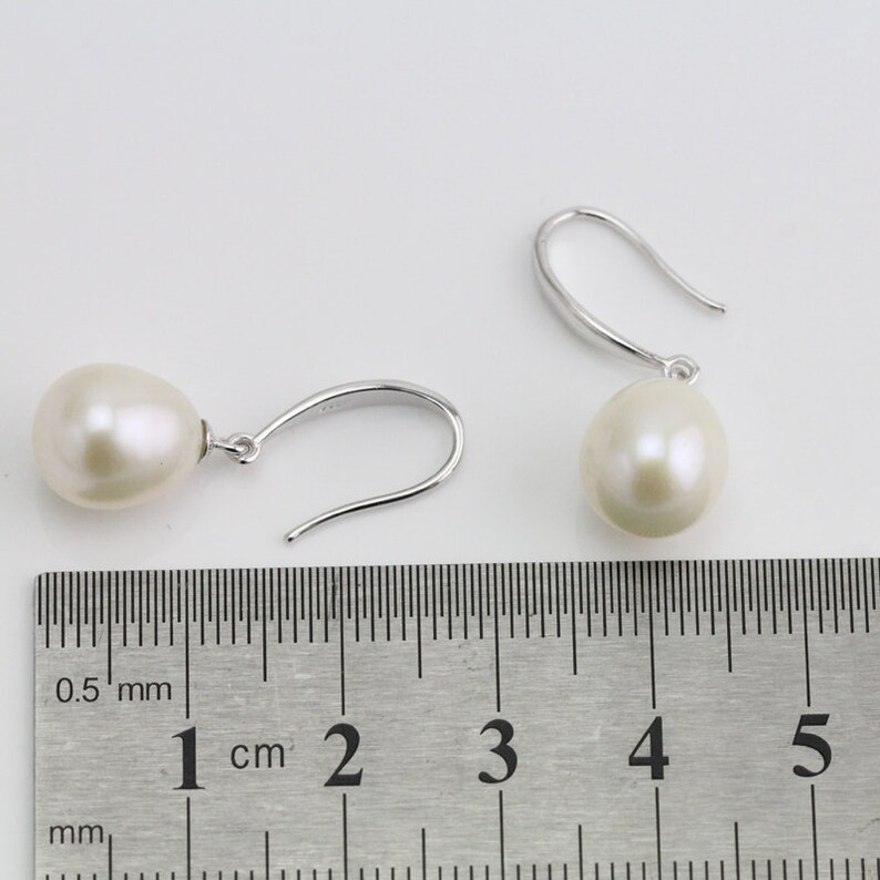 10mm ivory pearl drop earings,bridal pearl earrings,freshwater drop pearl earrings,pearl earrings for bridesmaid gifts,wedding earrings