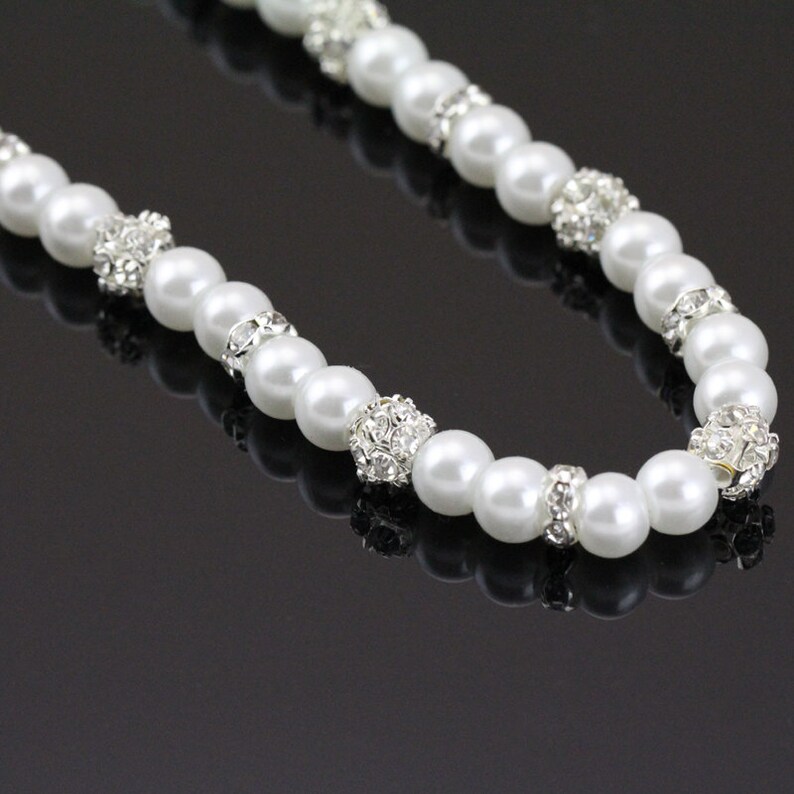 Flower Girls Pearl Necklace Chokerflower Girl Necklacebridal Etsy