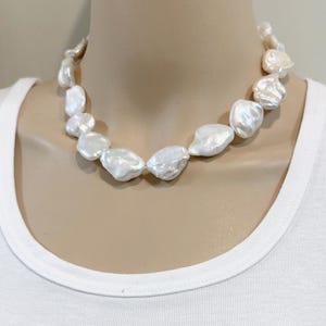 17-19mm wide Large baroque pearl necklace,freshwater pearl necklace,big size irregular pearl necklace,special pearl necklace