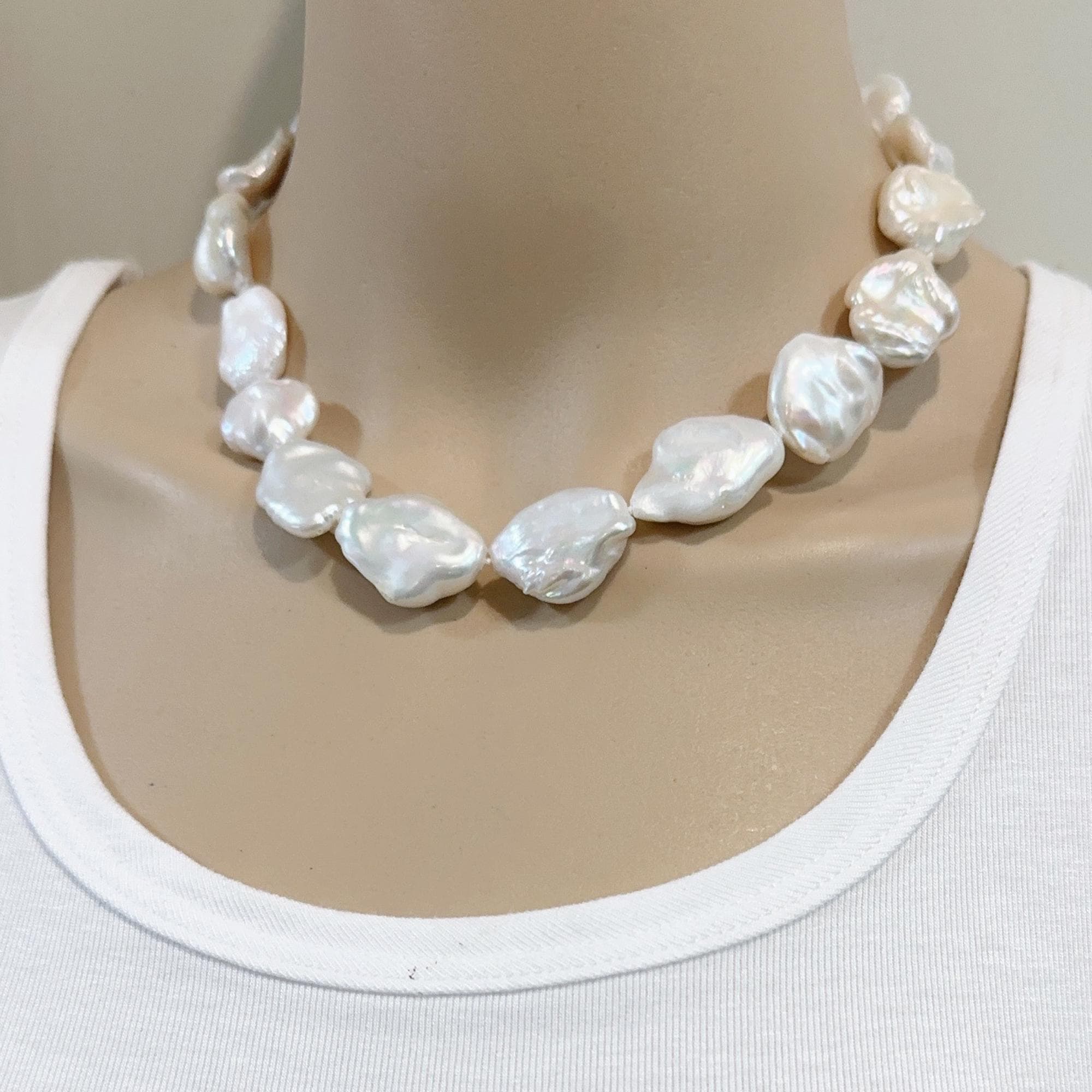Buy 17-19mm Wide Large Baroque Pearl Necklace,freshwater Pearl