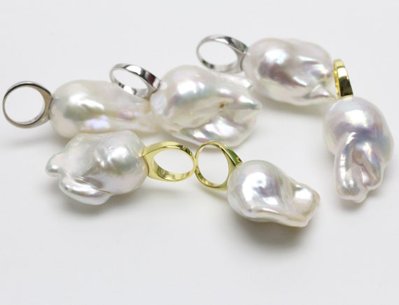 Collana Lunga Di Perle Barocche D'Acqua Dolce Naturali - Foto 4