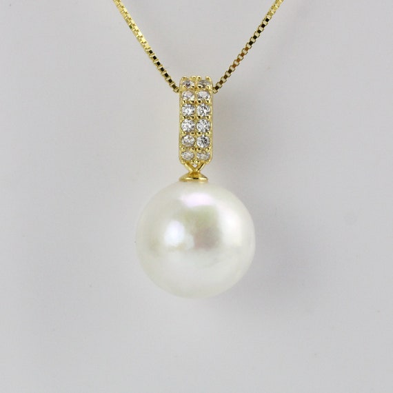 24/" Perle Blanche Collier rose Keshi Pearl Pendentif