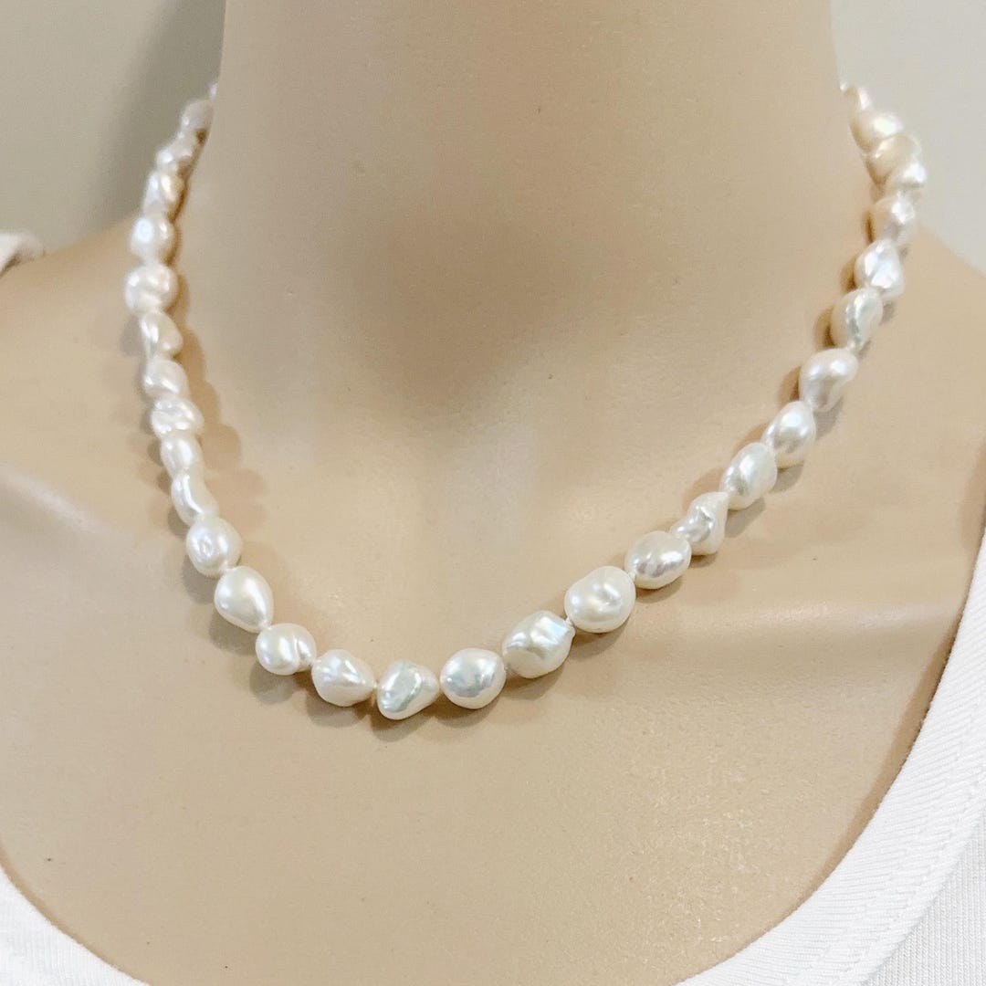 8-10mm Ivory Color Keshi Pearl Necklace,freshwater Pearl Necklace
