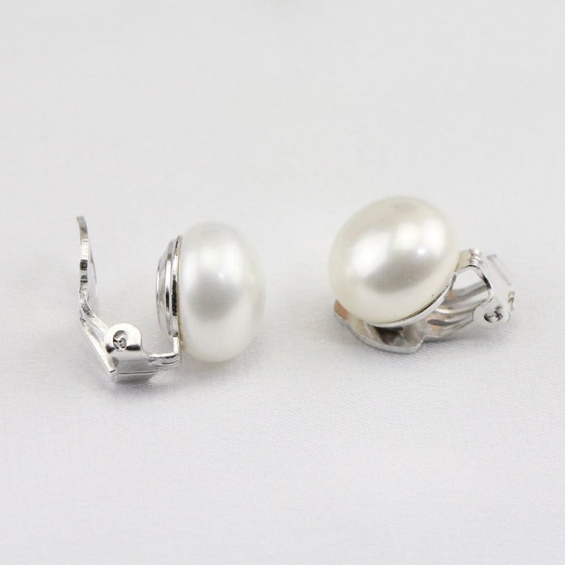 Clip Pearl Earringspearl Clip Earrings Studfreshwater Pearl Etsy