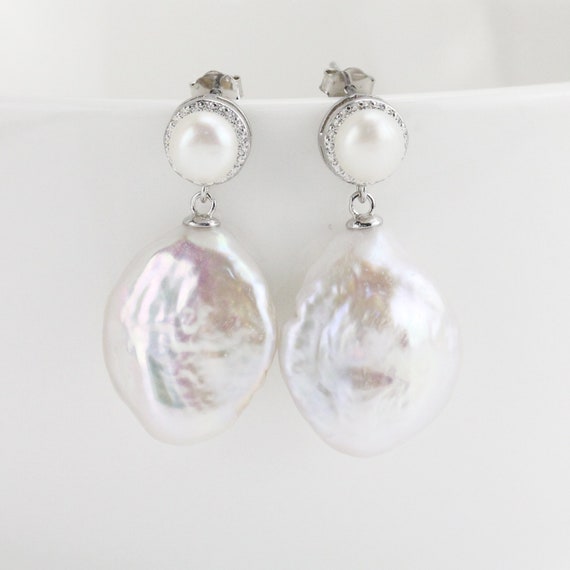 Fashion Elegant 13/" 8-9 mm Silver Gray Freshwater Baroque Pearl Loose Beads