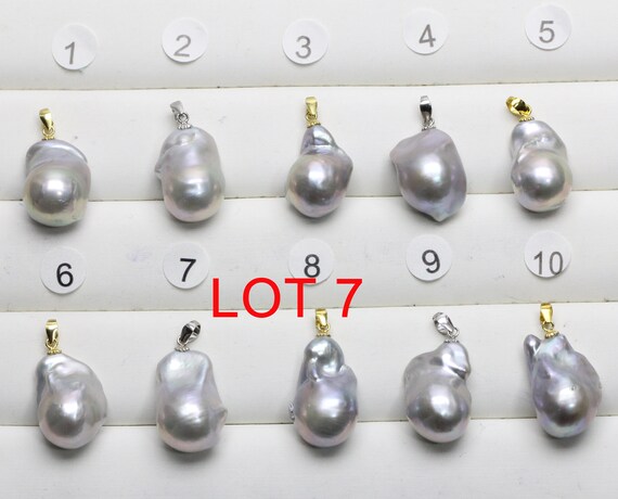 14-16mmx20-30mm Gray Color Large Baroque Pearl Pendant With