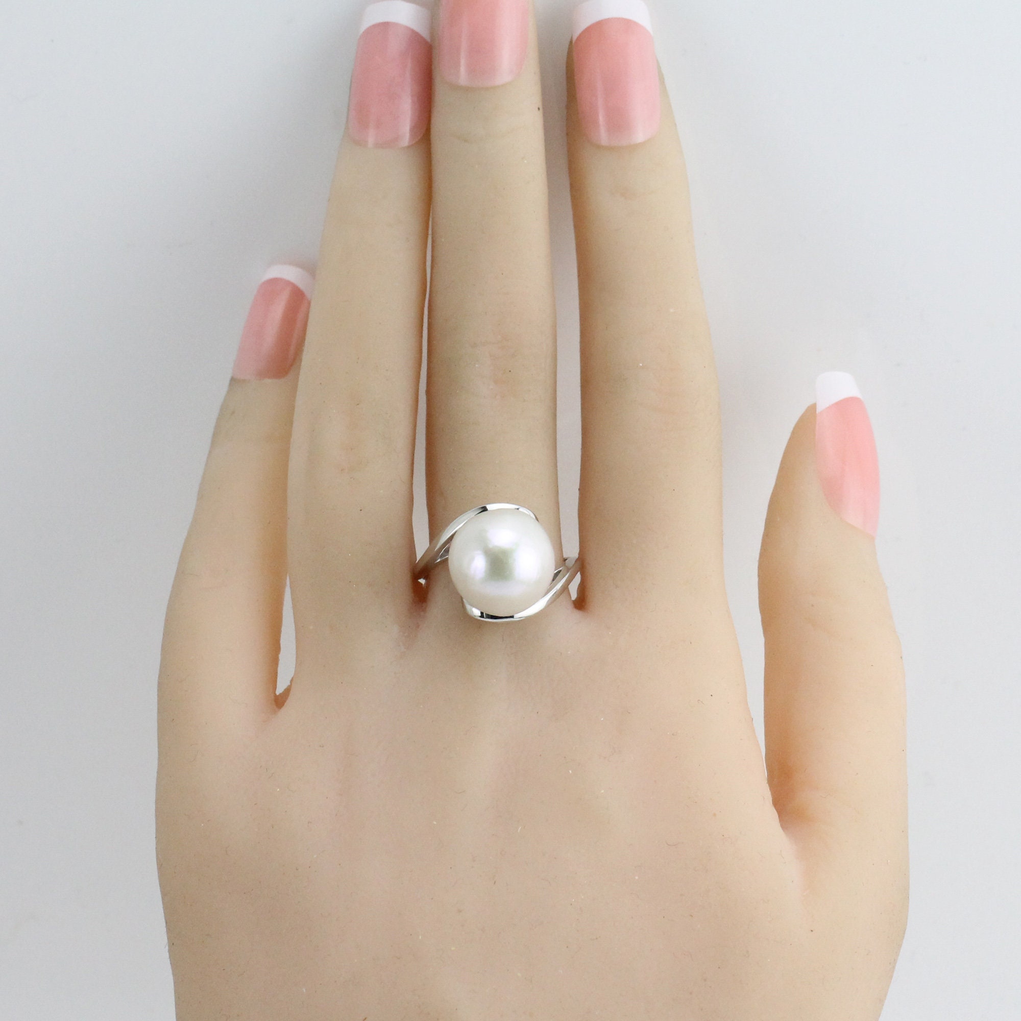 12-13mm Ivory White Near Round Pearl Ring,cultured Large