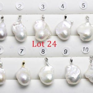 15-18mmX23-30mm white large baroque pearl pendant with silver bail,freshwater huge flameball pearl necklace,skin with imperfections