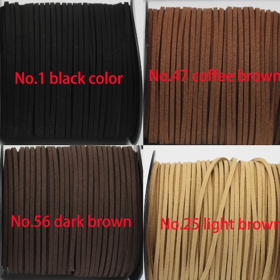 Brown Flat Leather Cord 3mm Wide 2mm Thick Jewellery Making 3m 5m String Lace UK