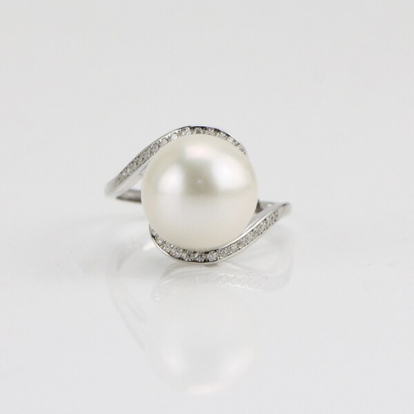 10.5-11.5mm grand anneau de perle blanc ivoire, anneau de perle d’edison d’eau douce de culture, anneau de perle de grande taille, cadeau d’anneau ouvert en argent sterling 925