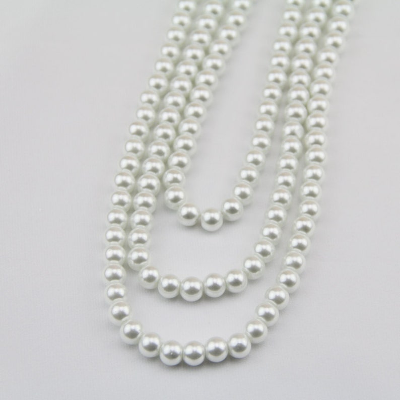 Three Strand Pearl Necklacetriple Pearl Necklace Etsy