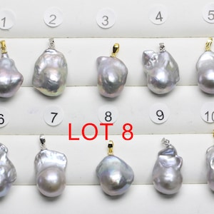 14-16mmX20-30mm gray color large baroque pearl pendant with silver bail,freshwater flameball pearl necklace,skin with imperfections
