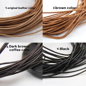 2mm leather cord,genuine leather string cord,original leather color,brown,dark brown,black color,1yard,2yard,5yard,10yard,round leather cord