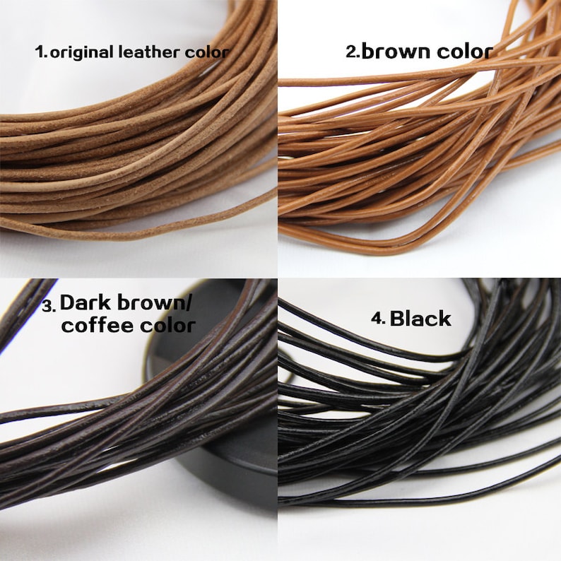 2mm leather cord,genuine leather string cord,original leather color,brown,dark brown,black color,1yard,2yard,5yard,10yard,round leather cord 