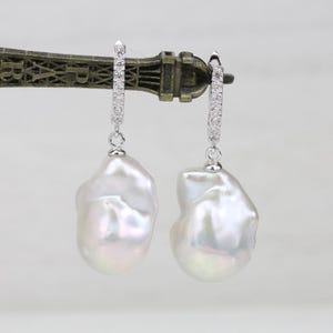 Baroque pearl earrings,big jumbo flameball pearl earrings,white large pearl earrings,huge fireball pearl earings,mom earrings,mother gifts