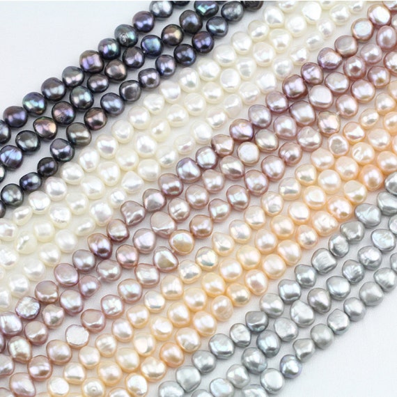 Baroque black Natural Freshwater Pearl Loose beads strands 7-8mm 14" Baroque black Natural Freshwater Pearl Loose beads strands 7-8mm 14"