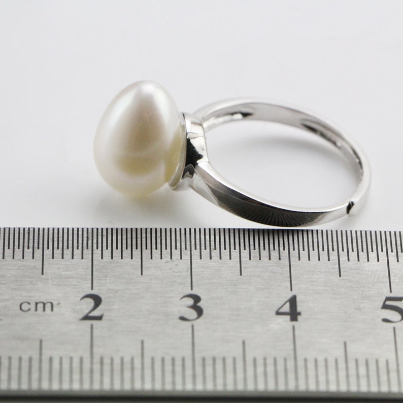 Pearl Ringpearl Promise Ring10mm Teardrop Pearl Engagement Etsy