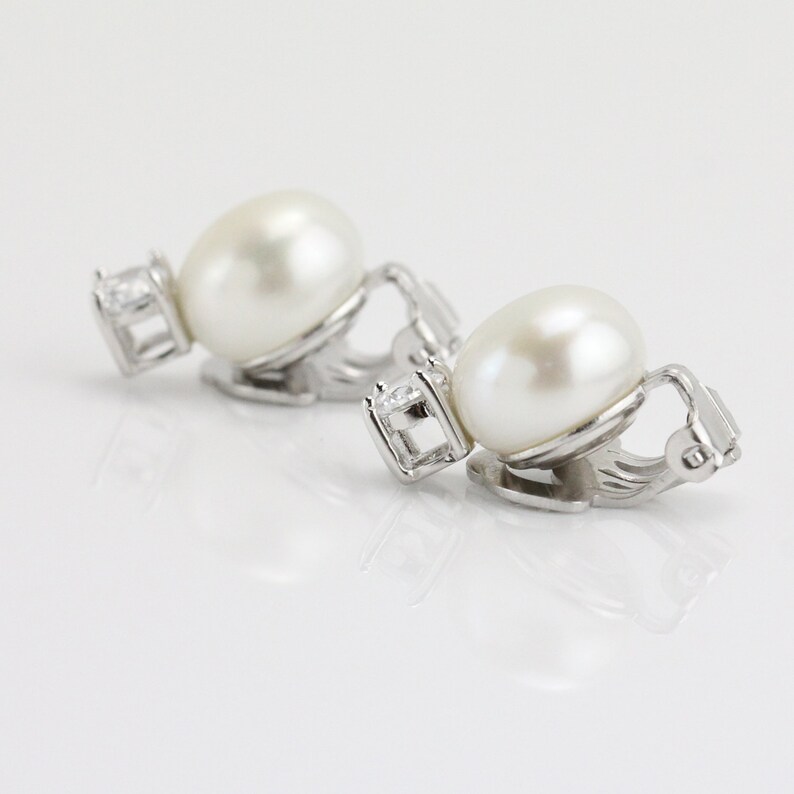 Clip pearl earringspearl clip earrings studfreshwater pearl Etsy