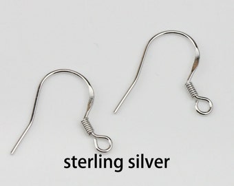 Gancio penzolante in argento sterling, argento 925 con placcato oro bianco, placcato oro rosa, placcato oro giallo, gancio del filo dell'orecchio, ritrovamento d'argento