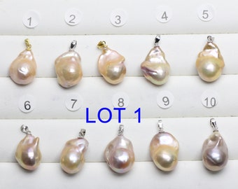 14-17x20-25mm natural metallic rainbow color large baroque pearl necklace pendant, flameball pearl pendant,skin with imperfections