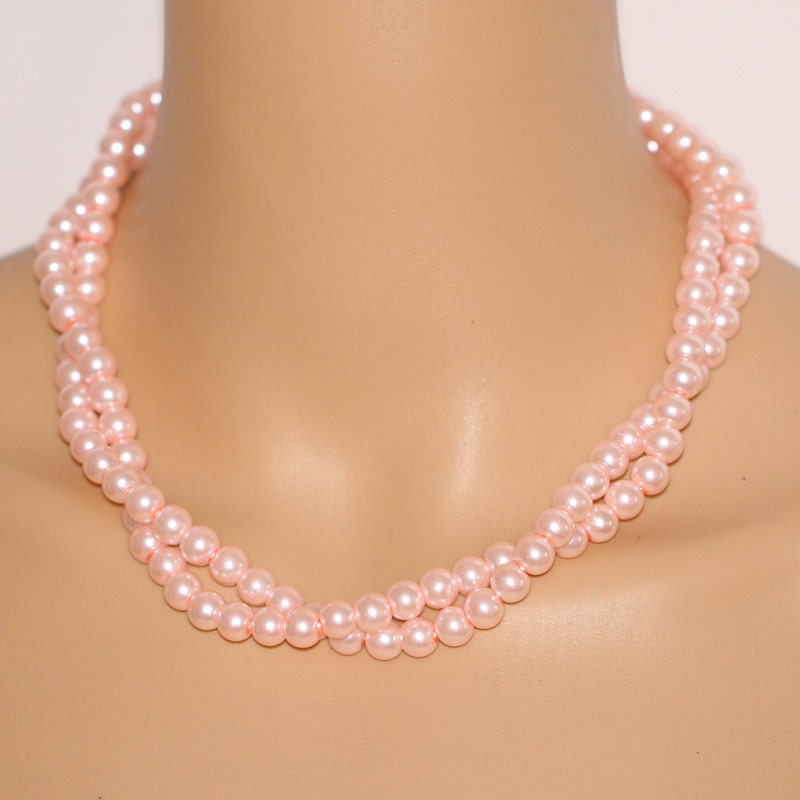 Real pink store pearl necklace