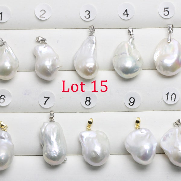 15-18mmX23-30mm white large baroque pearl pendant with silver bail,freshwater huge flameball pearl necklace,skin with imperfections