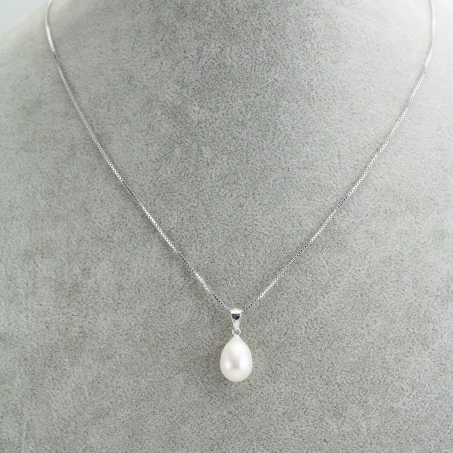 Drop pearl pendant9mm freshwater pearl pendant necklaceivory Etsy
