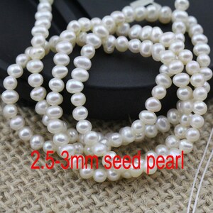 2.5-3mm AA potato near round seed pearl strand,good quality,small size pearl strand wholesale,potato pearl bead string,DIY design material