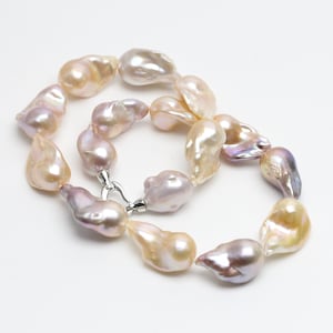 18inch  15-18x20-25mm natural color large baroque pearl necklace,freshwater jumbo flameball pearl necklace,ONLY ONE