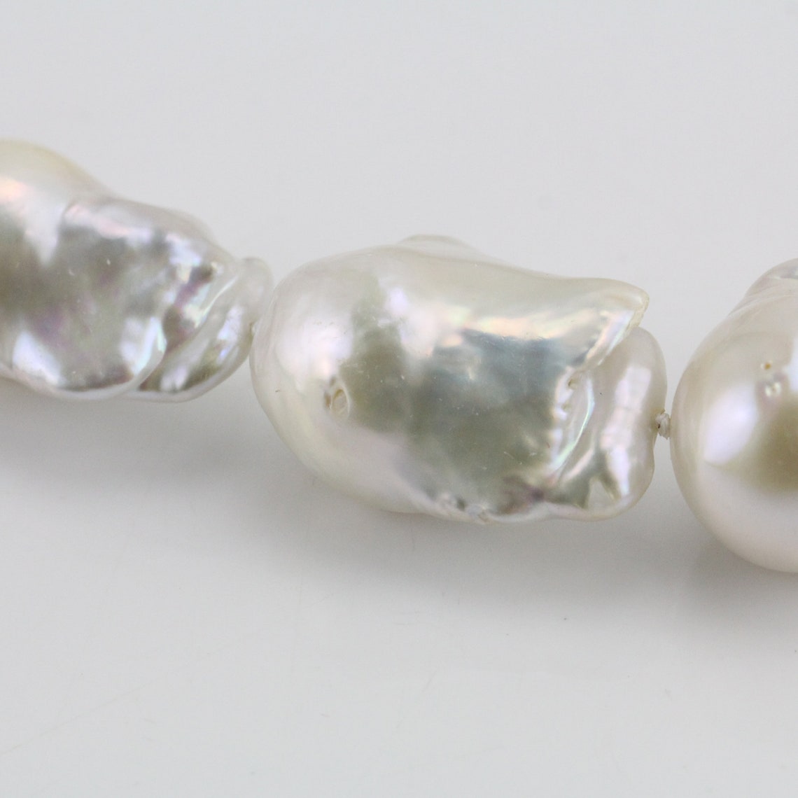 Large baroque pearl necklacewhite jumbo flameball pearl | Etsy
