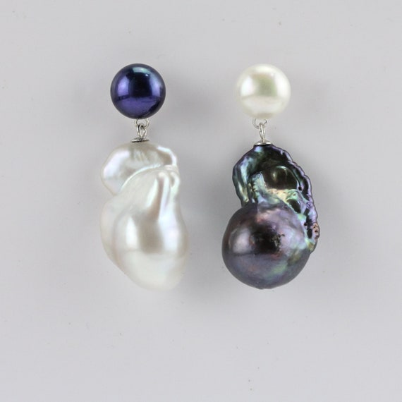 Baroque pearl earrings best sale etsy