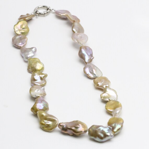 Collana Di Perle Barocche E Tahitiane In Oro Giallo 18 Carati, Bianco, Grigio E Oro In Vendita Su Italia - Foto 5