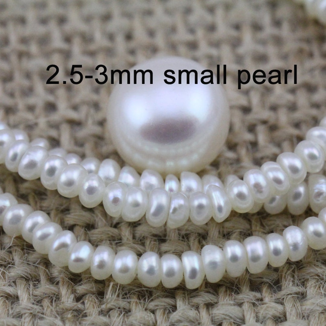2.5-3mm Small Pearl Beaded Natural Freshwater Pearls Rice Shape Loose Beads  for Women Jewelry Making