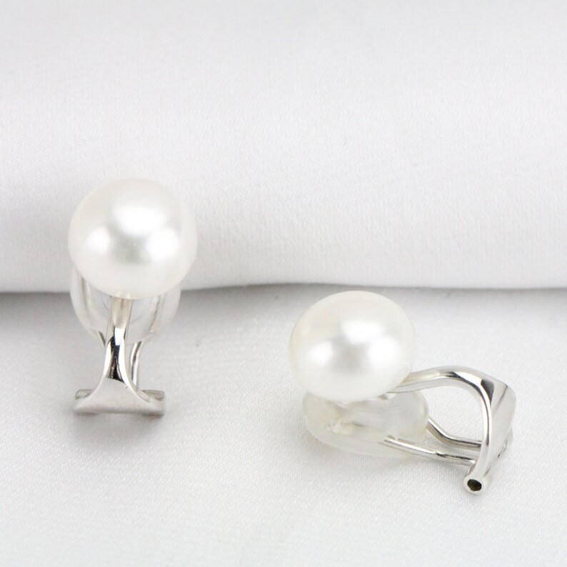Clip Pearl Earringspearl Clip Earrings Studfreshwater Pearl Etsy