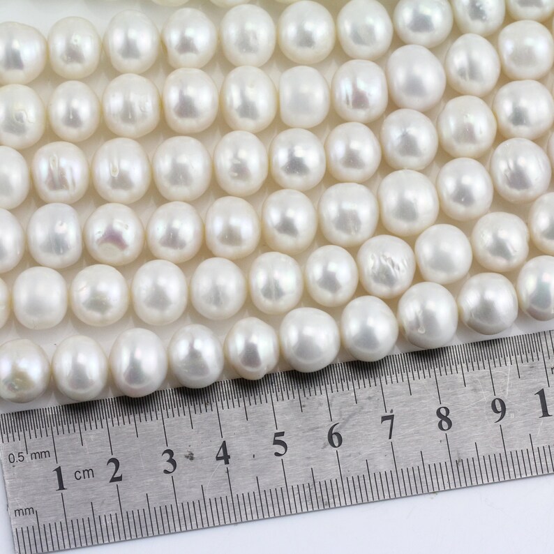 11.512mm semi round large pearl strandwhite freshwater pearl Etsy