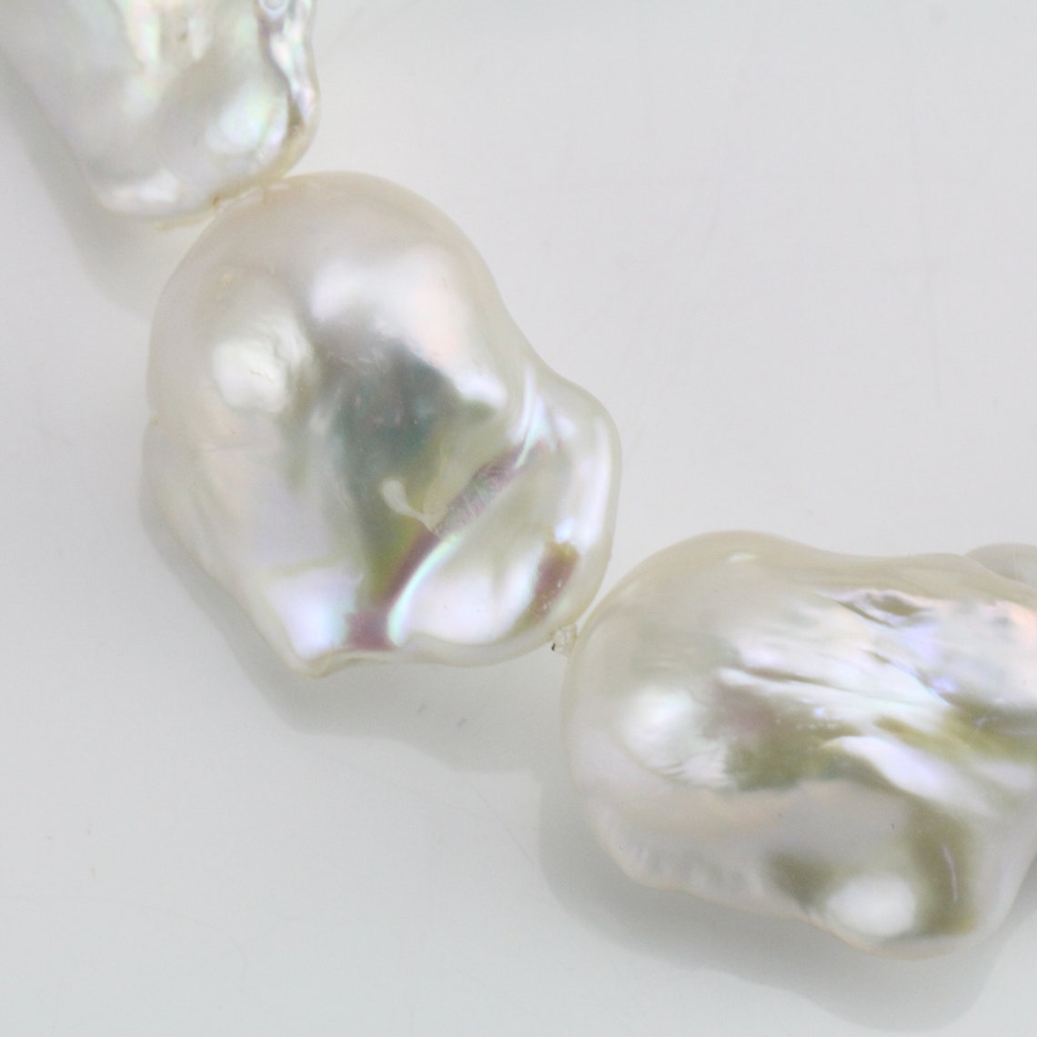 Large baroque pearl necklacewhite jumbo flameball pearl | Etsy